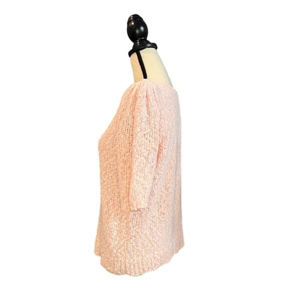 Vintage Essex Junction V-Neck Sweater Women's Size Large Pink Knit Short Sleeve - Picture 3 of 7